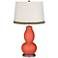 Koi Double Gourd Table Lamp with Wave Braid Trim