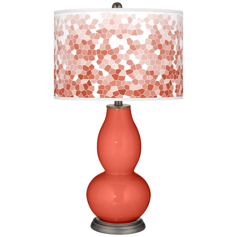 Image 1 Koi Mosaic Giclee Double Gourd Table Lamp by Color Plus