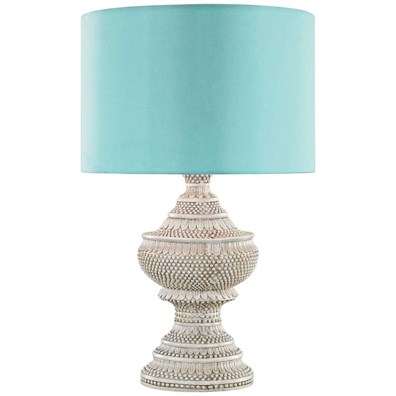 Image 1 Kokopo Antique White with Sea Green Shade Outdoor Table Lamp