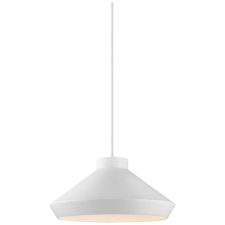 Image 1 Koma 15" Wide Satin White Pendant