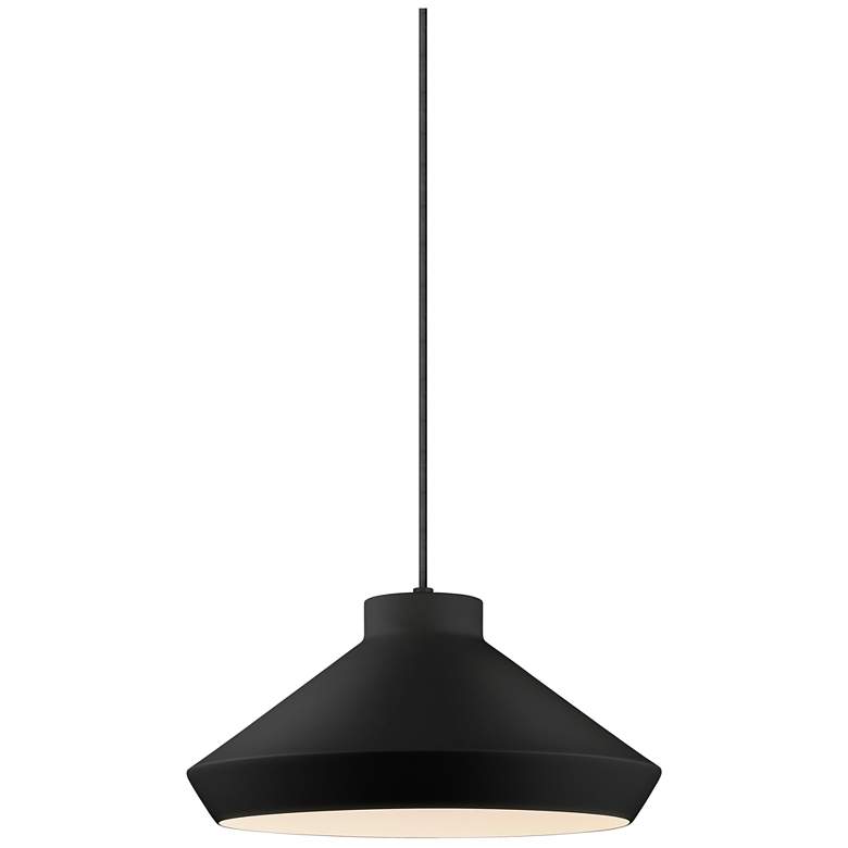Image 1 Koma 16" Wide Satin Black Pendant