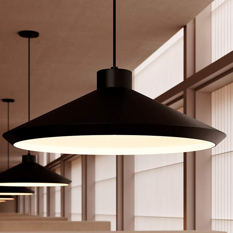 Image 1 Koma 20" Wide Satin Black Pendant