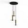 Koncept Combi Pendant 12" Circular 3Brass, 9" glass plate ( Brown)