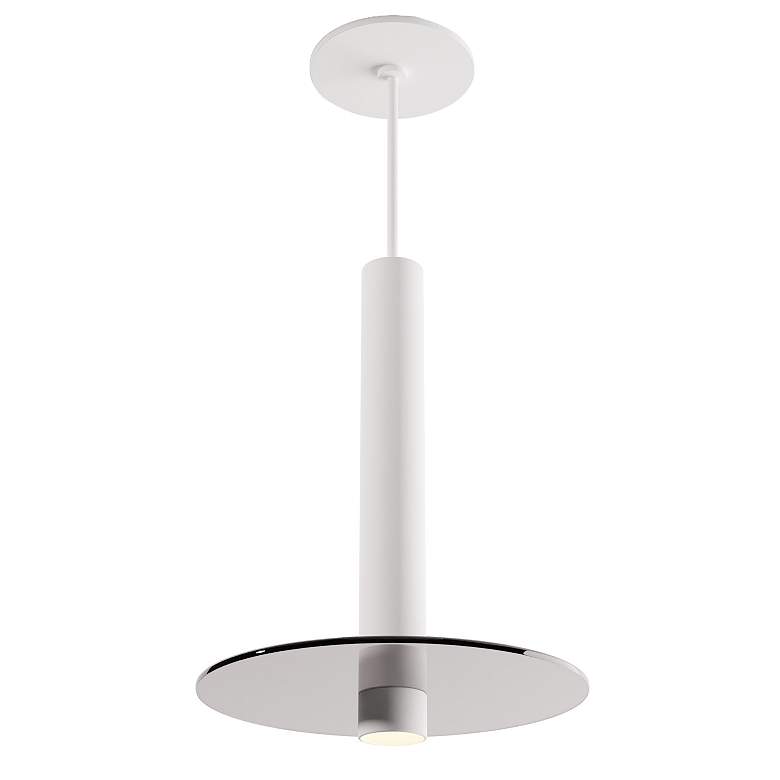 Image 1 Koncept Combi Pendant 12" Single White 9" glass plate ( Grey)
