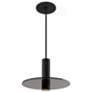 1_Koncept Combi Pendant 6" Single Black, 9" glass plate ( Grey)