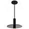 Koncept Combi Pendant 6" Single Black, 9" glass plate ( Grey)