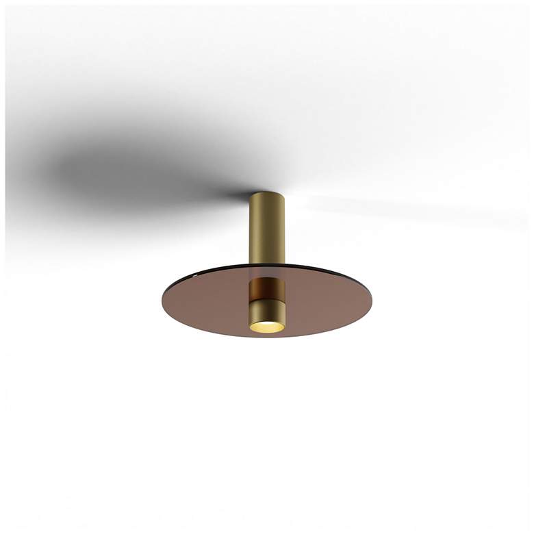 Image 3 Koncept Combi Pendant 6" Single Brass, 9" glass plate ( Brown) more views