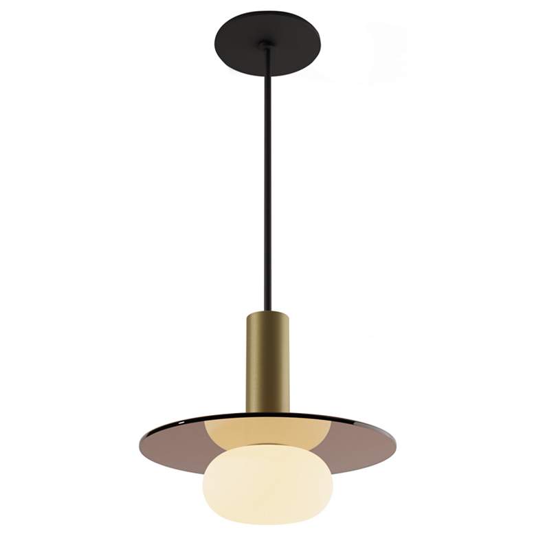 Image 1 Koncept Combi Pendant 6" Single Brass, 9" plate ( Brown)