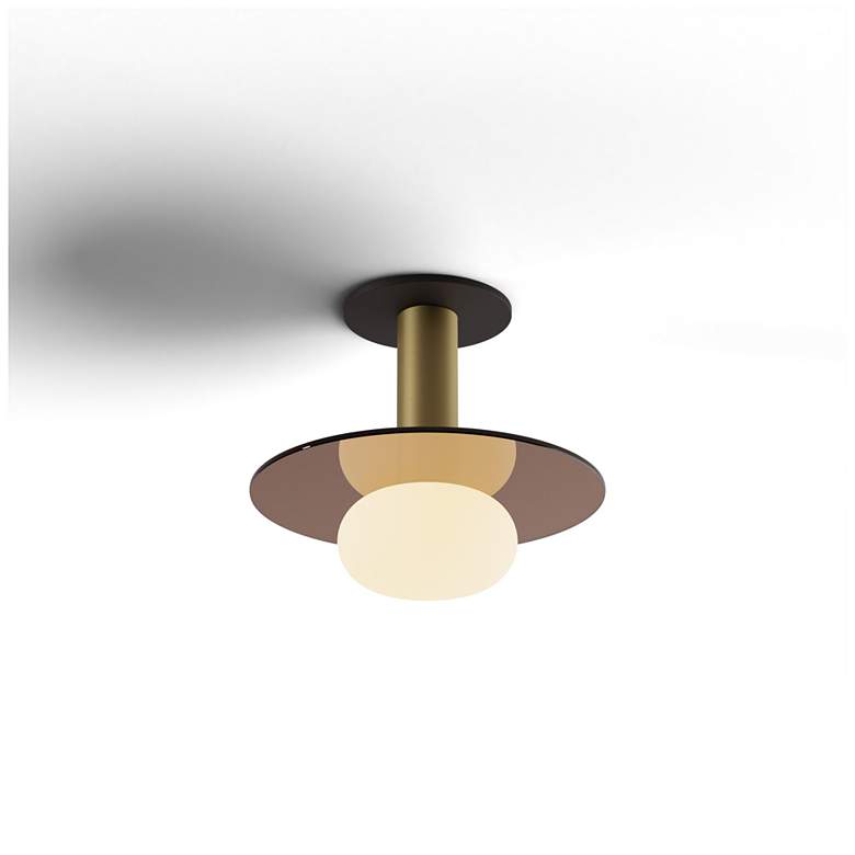 Image 2 Koncept Combi Pendant 6" Single Brass, 9" plate ( Brown) more views