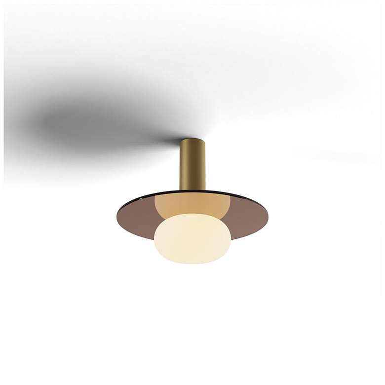 Image 3 Koncept Combi Pendant 6" Single Brass, 9" plate ( Brown) more views
