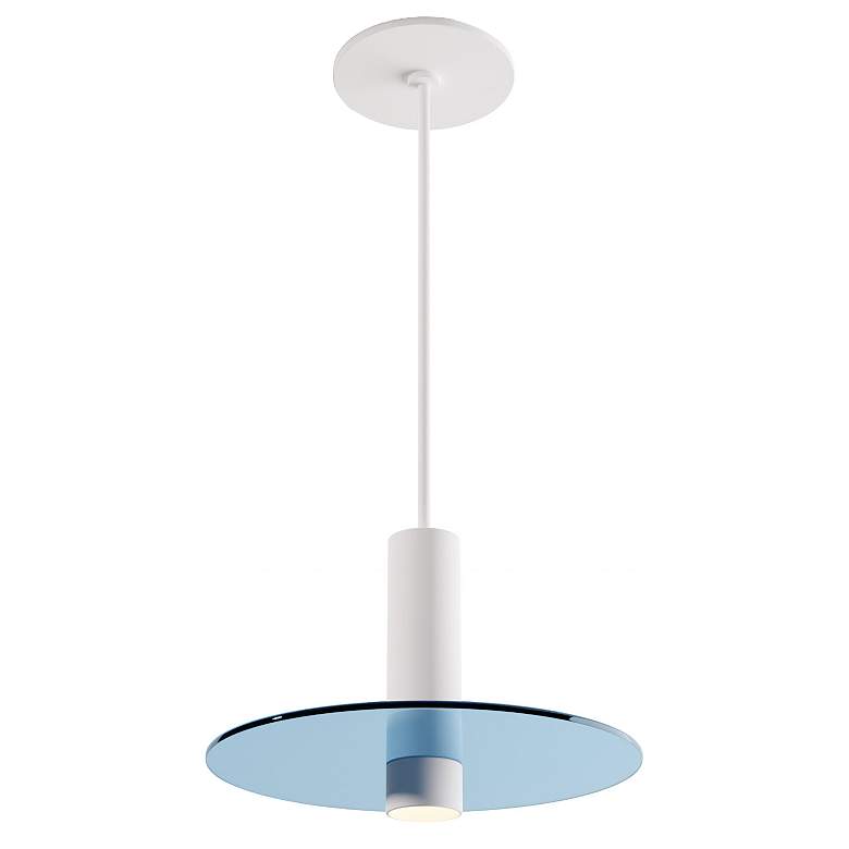 Image 1 Koncept Combi Pendant 6" Single White 9" glass plate (Blue)