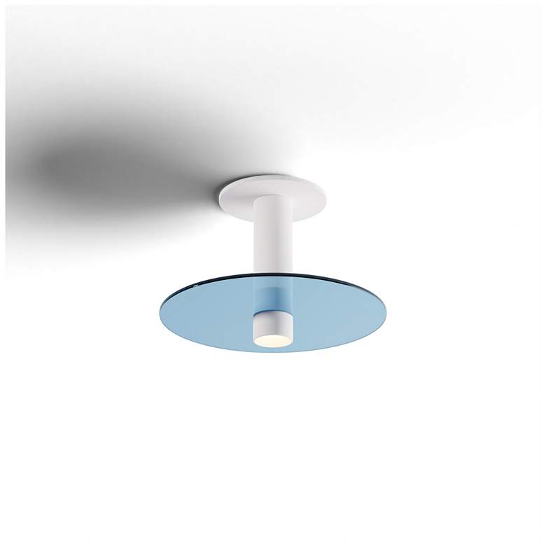 Image 2 Koncept Combi Pendant 6" Single White 9" glass plate (Blue) more views