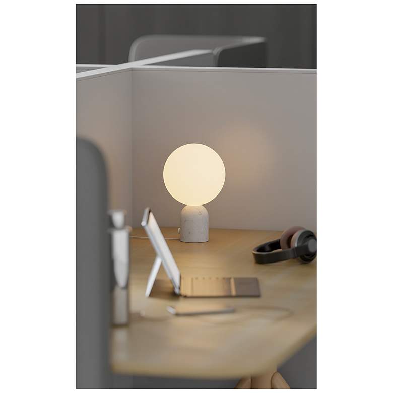 Image 3 Koncept Dude 12 3/4" High Carrara White LED Table Lamp more views