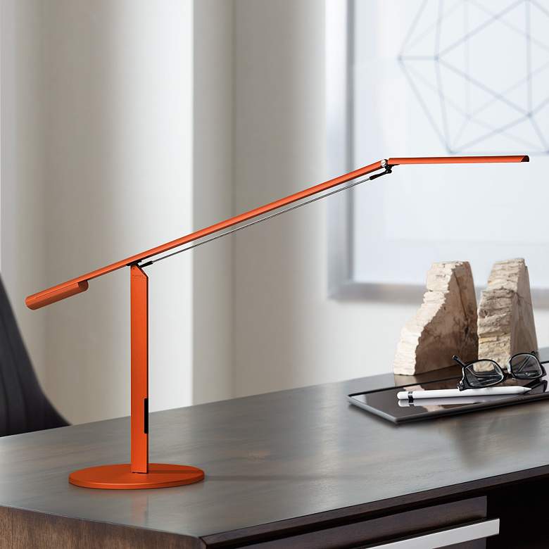 Image 1 Koncept Gen 3 Equo Warm Light LED Orange Modern Desk Lamp with Touch Dimmer