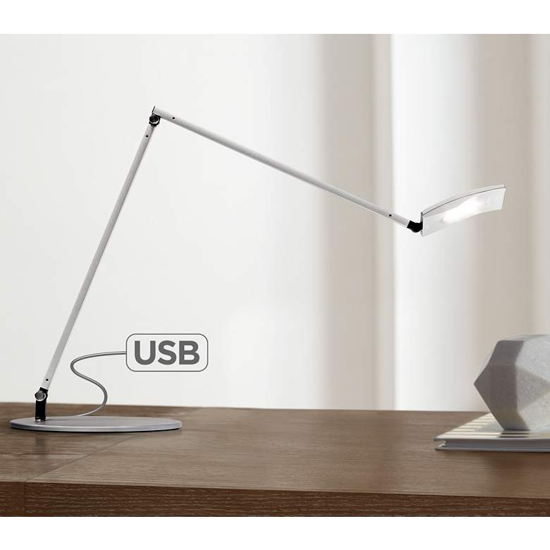 Koncept Gen 3 Mosso Pro Silver Finish Modern LED Desk Lamp with USB Port