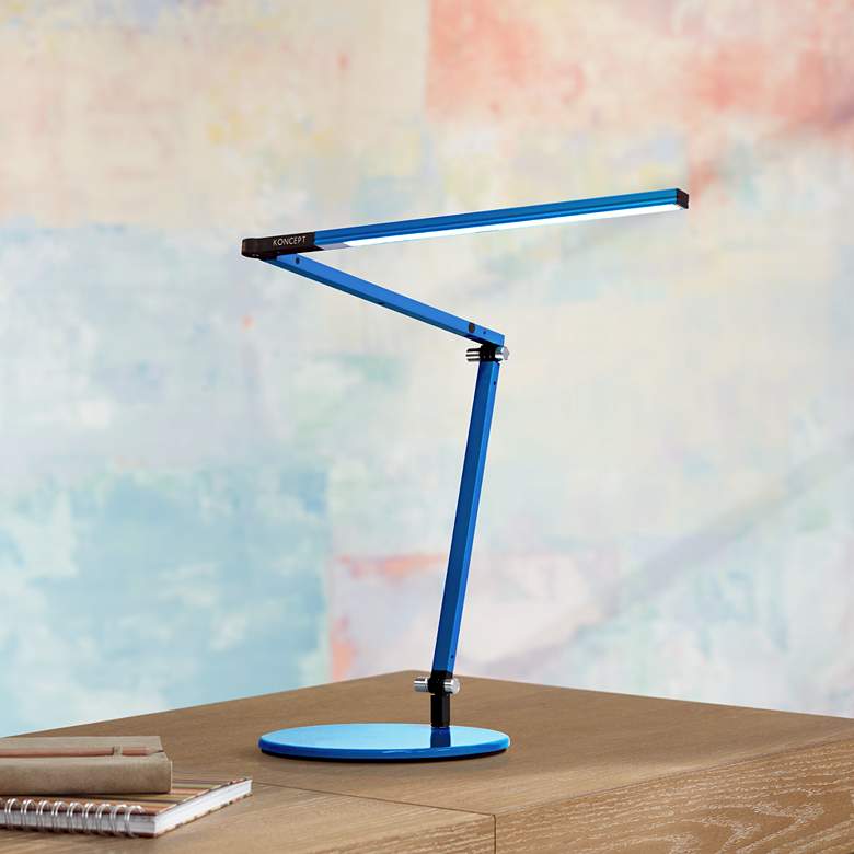 Image 1 Koncept Gen 3 Z-Bar Mini Blue Finish Warm Light LED Modern Desk Lamp