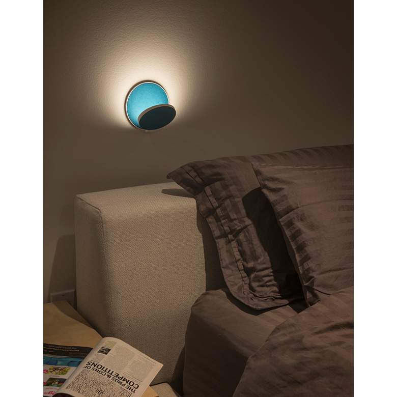 Image 3 Koncept Gravy 5 inch High Azure Felt Plug-In LED Wall Sconce more views