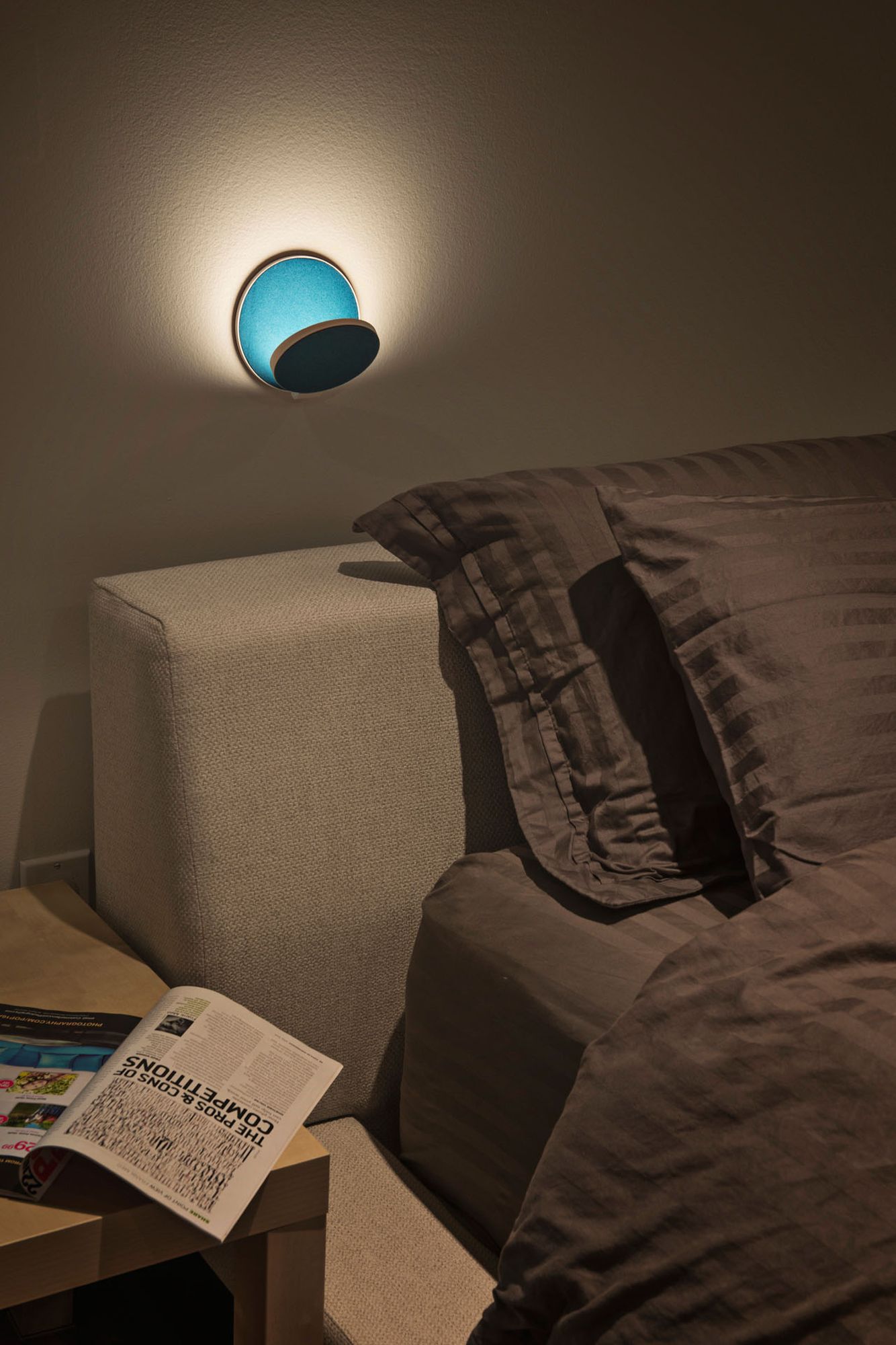 Image 3 Koncept Gravy 5" High Matte Blue Plug-In LED Wall Sconce more views