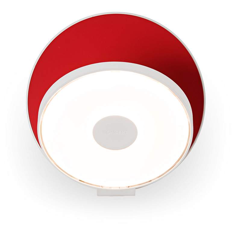 Image 1 Koncept Gravy 5" High Matte Red Plug-In LED Wall Sconce
