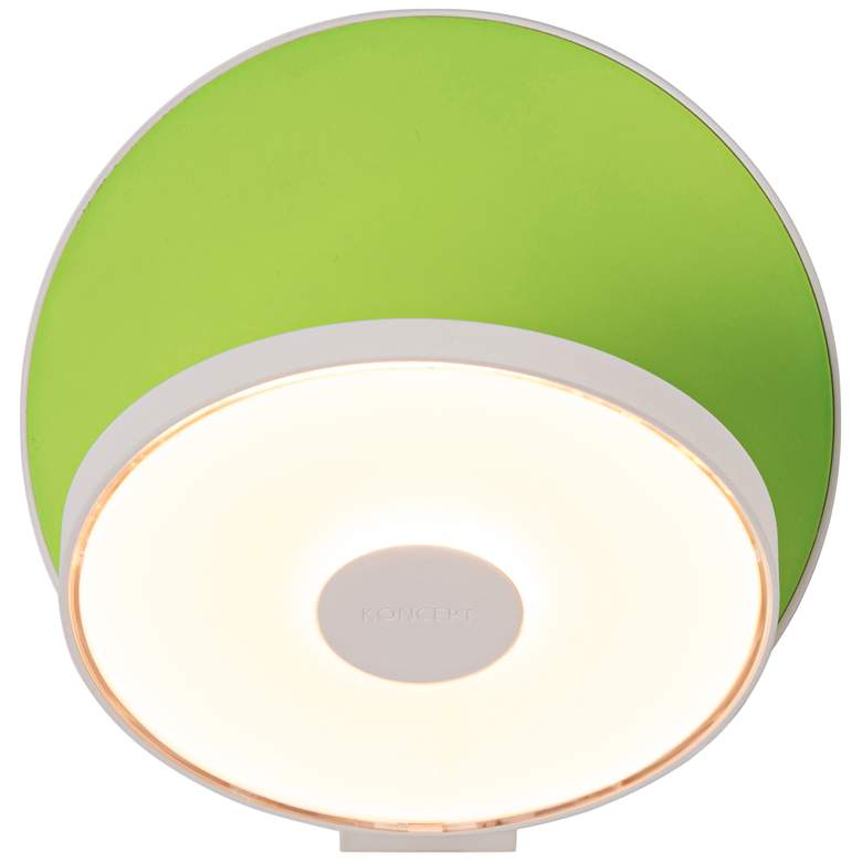Image 1 Koncept Gravy 5" High White and Green Swivel LED Wall Sconce