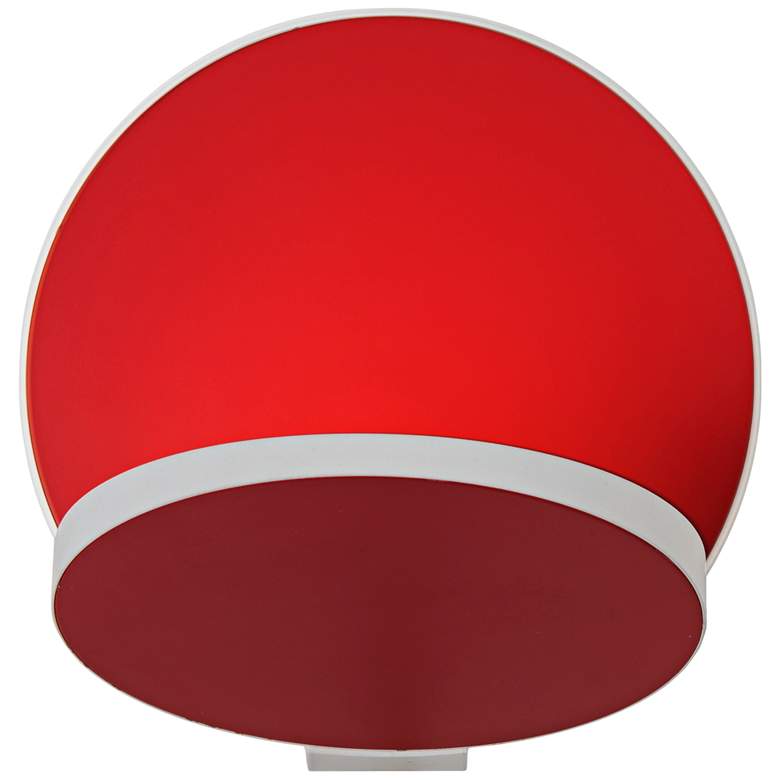 Image 1 Koncept Gravy 5 inch High White and Matte Red Swivel LED Wall Sconce