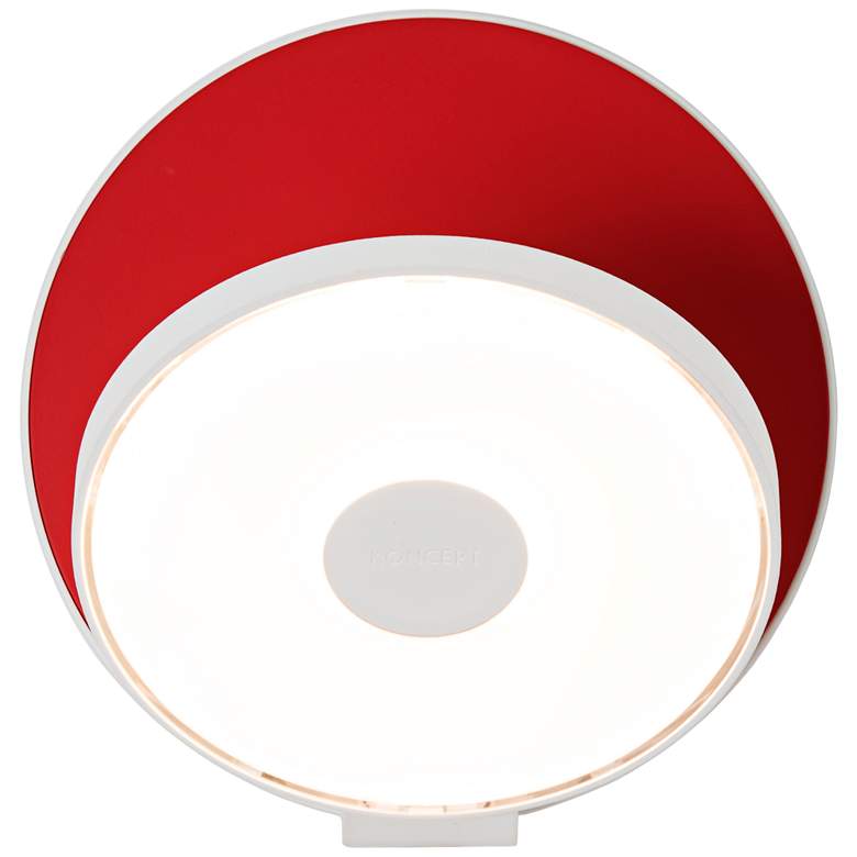 Image 2 Koncept Gravy 5" High White and Matte Red Swivel LED Wall Sconce more views