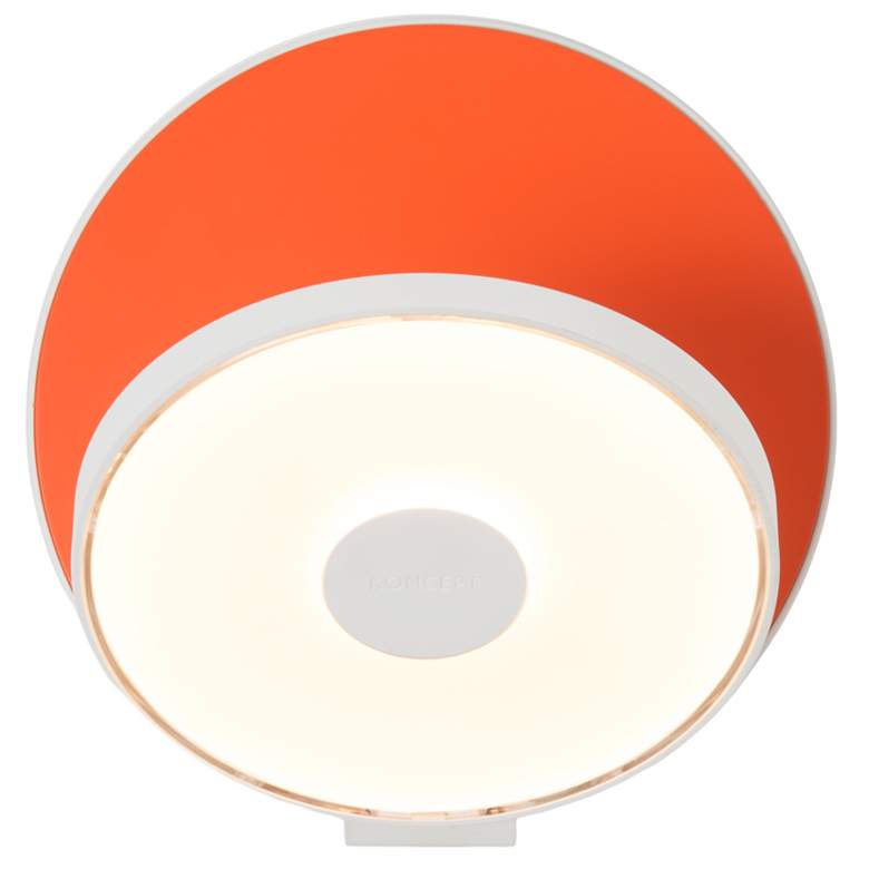 Image 1 Koncept Gravy Hardwire Wall Sconce - Matte White Body, Matte Orange Plates