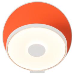 Koncept Gravy Hardwire Wall Sconce - Matte White Body, Matte Orange Plates