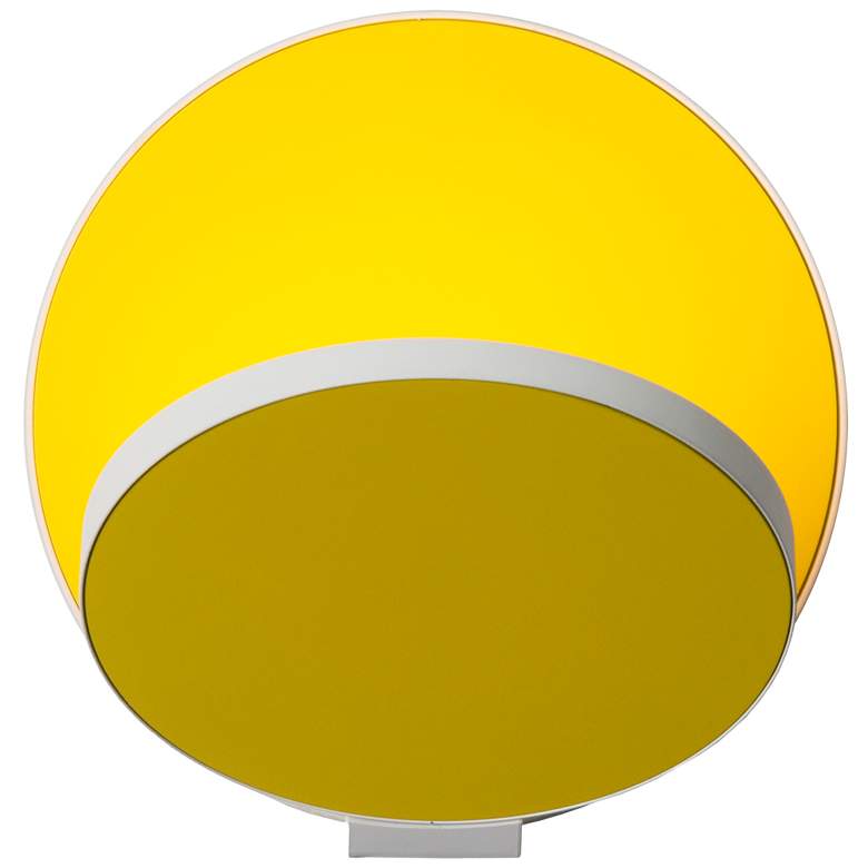 Image 1 Koncept Gravy Hardwire Wall Sconce - Matte White Body, Matte Yellow Plates