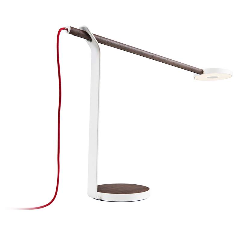 Image 1 Koncept Gravy LED Desk Lamp in Deep Walnut and Matte White