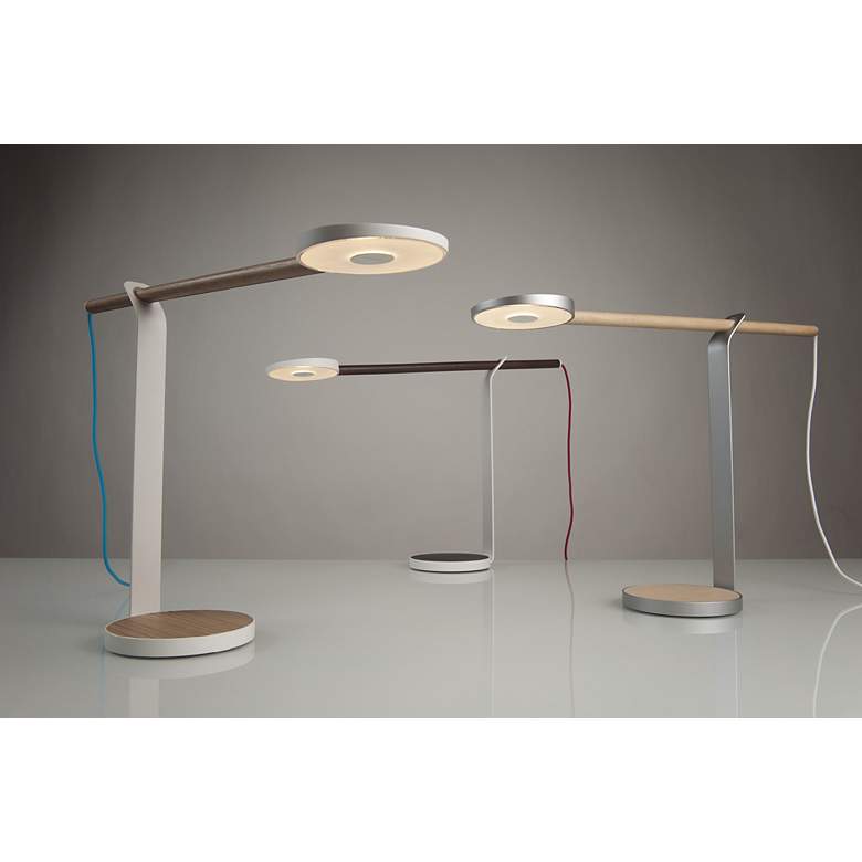 Image 3 Koncept Gravy LED Modern Desk Lamp in Oak and Matte White more views