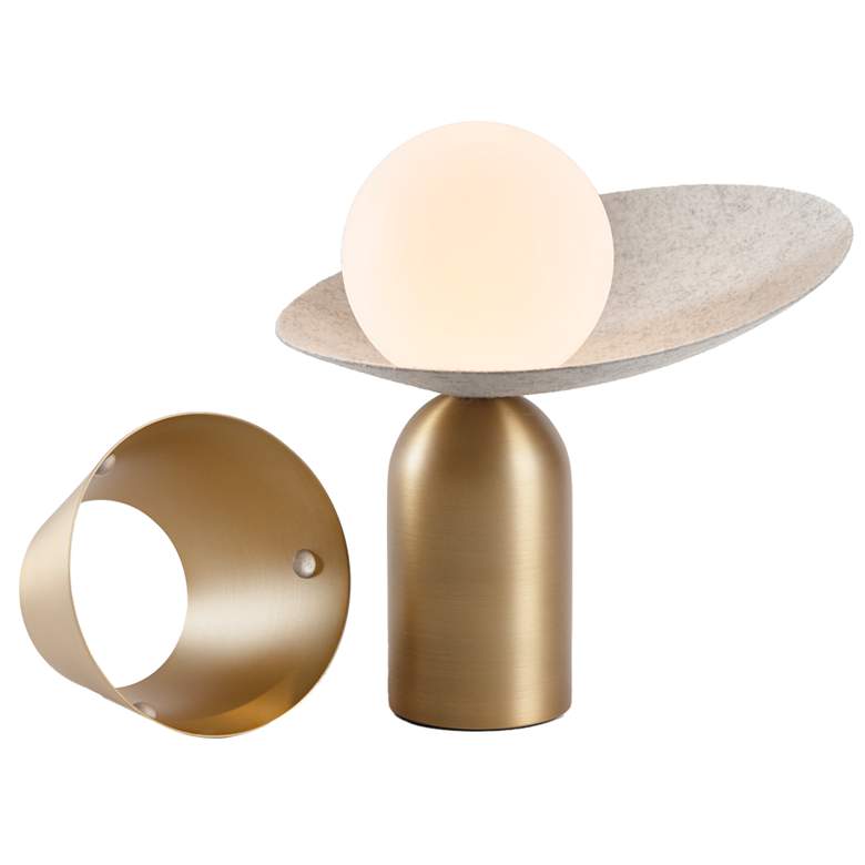 Image 1 Koncept Guy 8" Battery Powered Modern Felt Cape and Brass LED Lantern