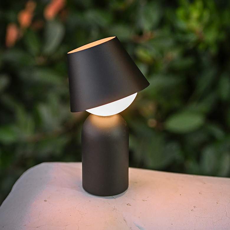 Image 1 Koncept Guy 8" High Portable Battery Powered LED Modern Black Lantern