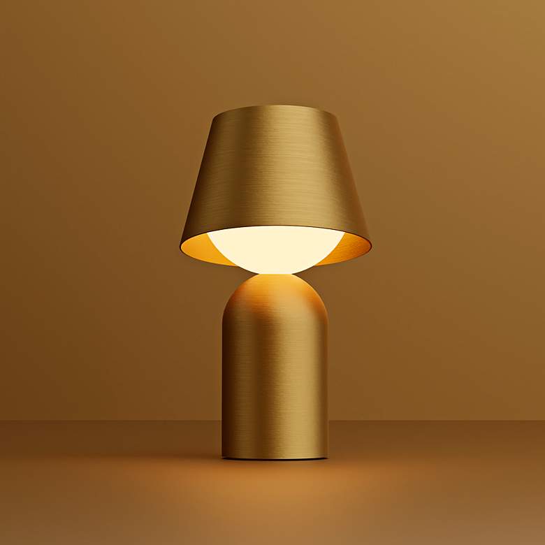 Image 1 Koncept Guy 8" High Portable Battery Powered LED Modern Brass Lantern