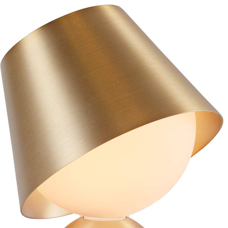 Image 3 Koncept Guy 8" High Portable Battery Powered LED Modern Brass Lantern more views