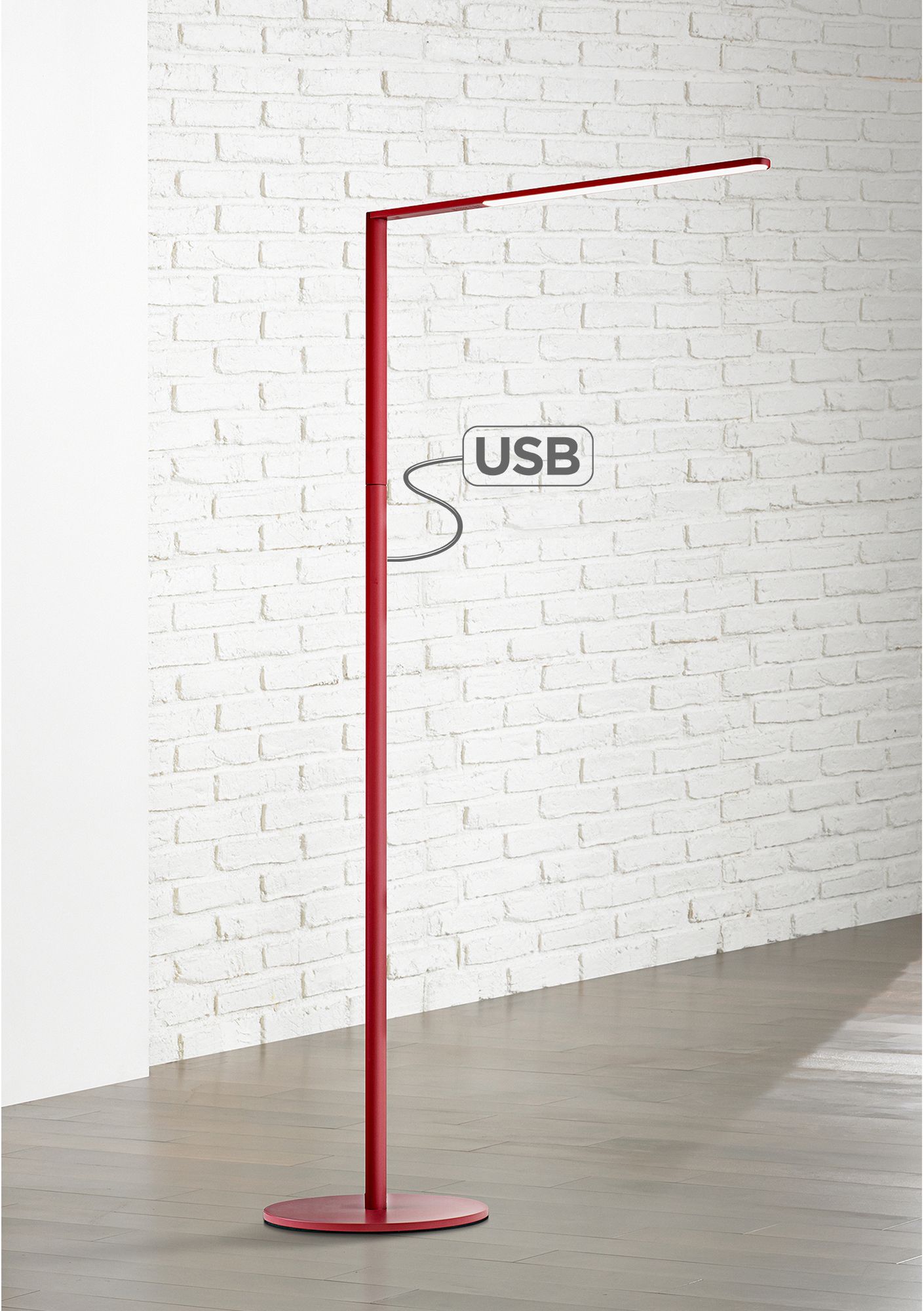 Red modern deals floor lamp