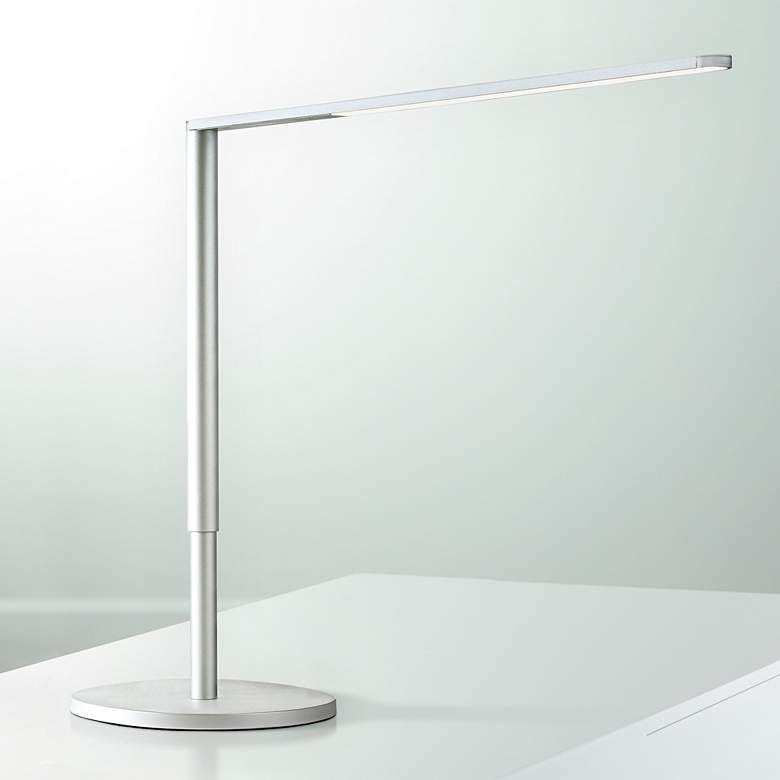 Image 1 Koncept Lady-7 Silver Adjustable Modern LED USB Desk Lamp