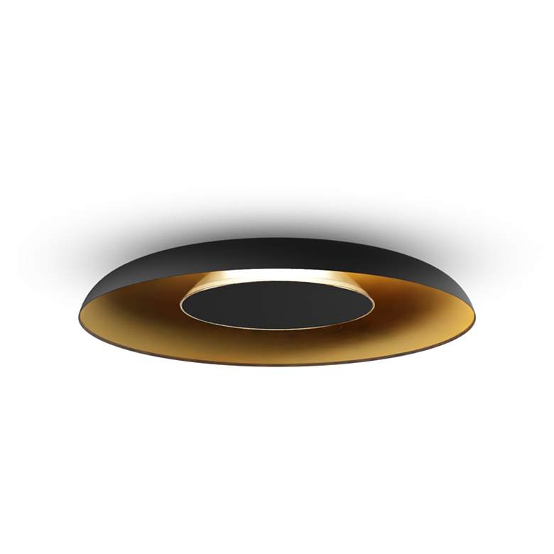 Image 2 Koncept Ramen Wall Sconce 12" (Black) w/ 24" back dish (Black w/ Gold Int) more views