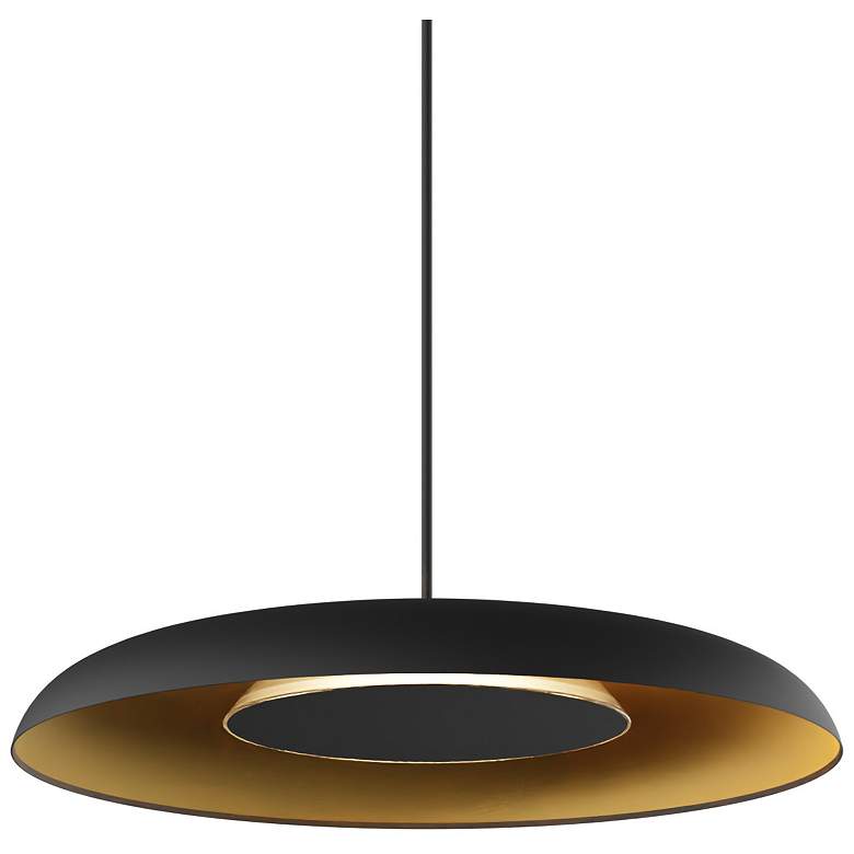 Image 3 Koncept Ramen Wall Sconce 12" (Black) w/ 24" back dish (Black w/ Gold Int) more views