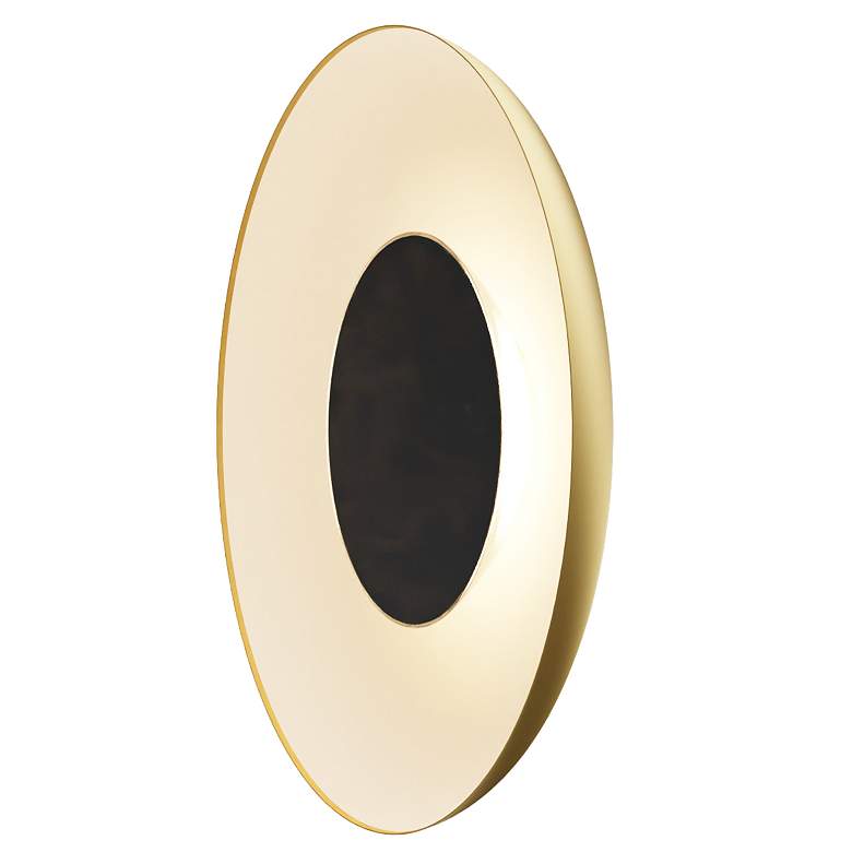 Image 1 Koncept Ramen Wall Sconce 12" (Black) w/ 24" back dish (Gold w/ White Int)