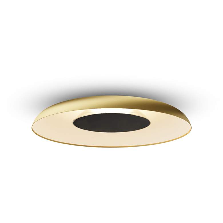 Image 2 Koncept Ramen Wall Sconce 12" (Black) w/ 24" back dish (Gold w/ White Int) more views