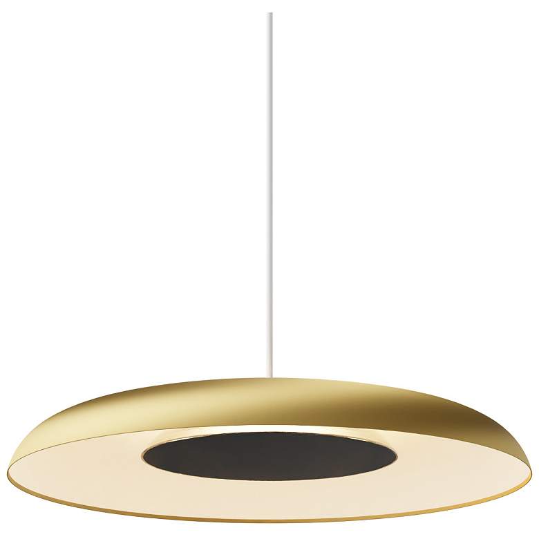 Image 3 Koncept Ramen Wall Sconce 12" (Black) w/ 24" back dish (Gold w/ White Int) more views