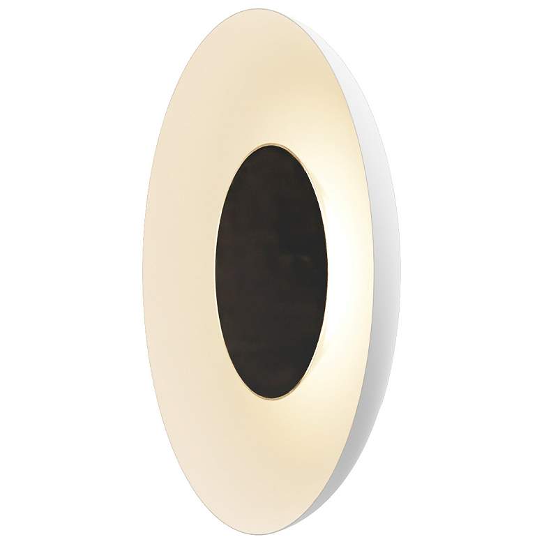 Image 2 Koncept Ramen Wall Sconce 12" (Black) w/ 24" back dish (White) more views