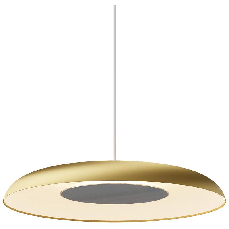 Image 3 Koncept Ramen Wall Sconce 12" (Br Nickel) w/ 24" back dish (Gold w/ Wh Int) more views