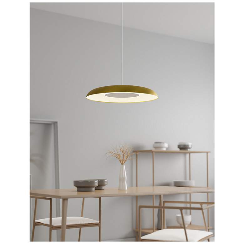 Image 6 Koncept Ramen Wall Sconce 12" (Brass) w/ 24" back dish (Black w/ Gold Int) more views