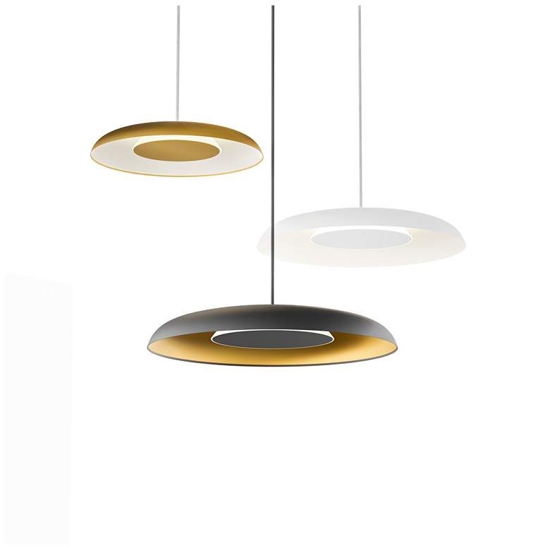 Image 7 Koncept Ramen Wall Sconce 12" (Brass) w/ 24" back dish (Black w/ Gold Int) more views