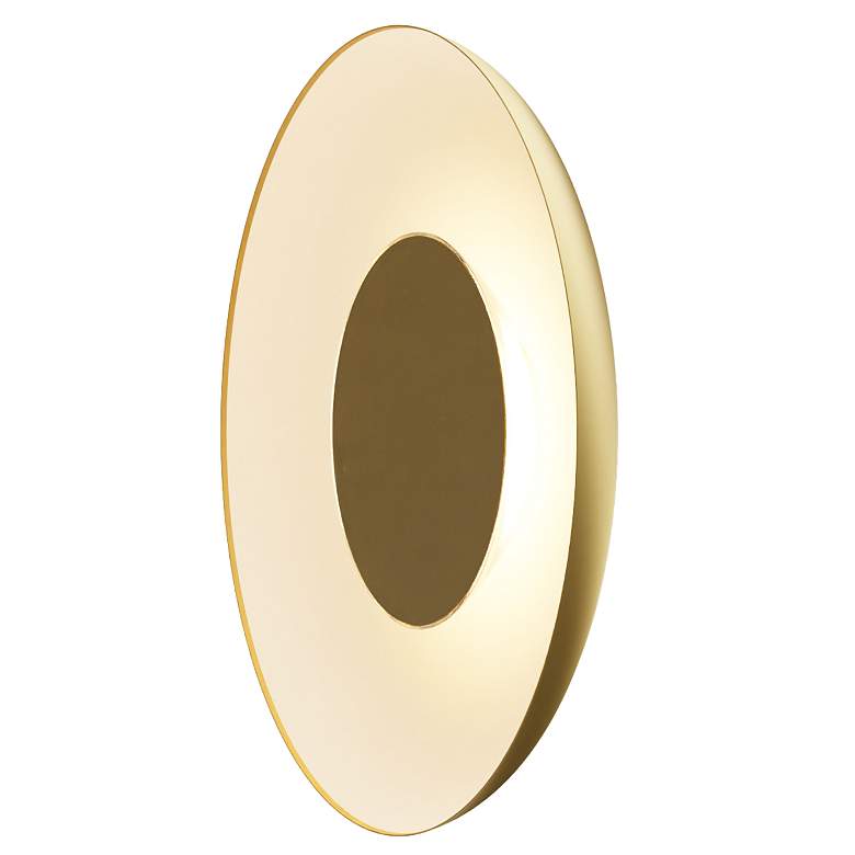 Image 1 Koncept Ramen Wall Sconce 12" (Brass) w/ 24" back dish (Gold w/ Wh Inter.)
