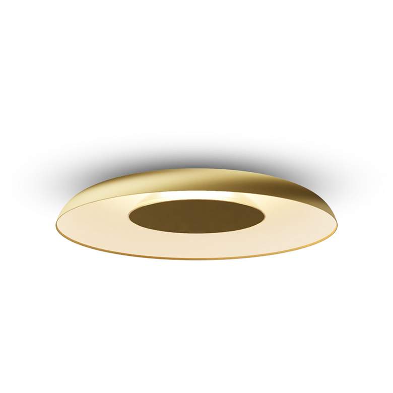 Image 2 Koncept Ramen Wall Sconce 12" (Brass) w/ 24" back dish (Gold w/ Wh Inter.) more views