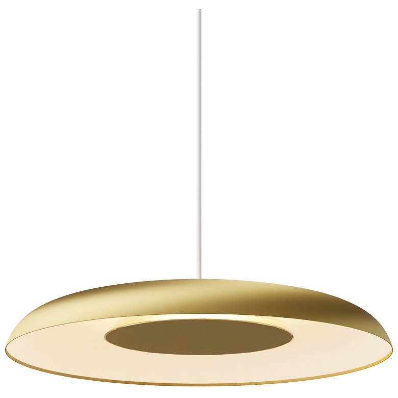 Image 3 Koncept Ramen Wall Sconce 12" (Brass) w/ 24" back dish (Gold w/ Wh Inter.) more views