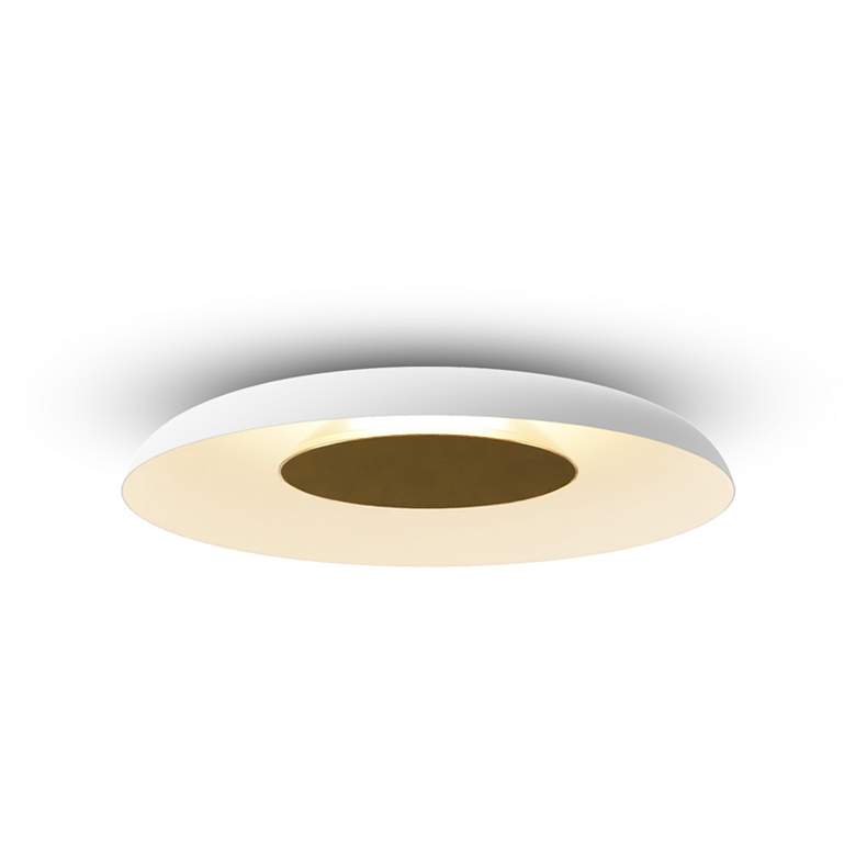 Image 2 Koncept Ramen Wall Sconce 12" (Brass) w/ 24" back dish (White) more views